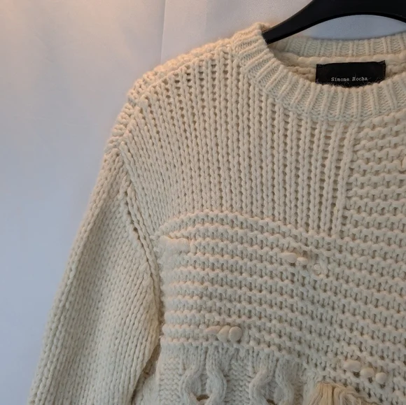 Simone Rocha Cream Sweater with Textured Design Size S In EUC - Picture 3 of 15